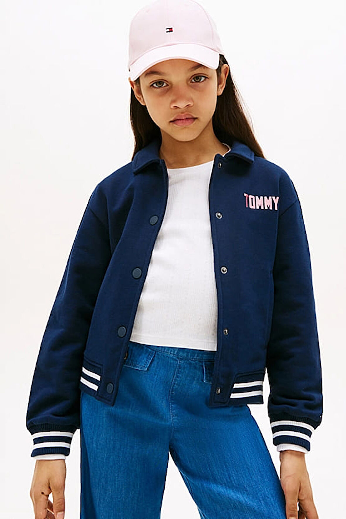 Kız Çocuk Kolej Yaka Bomber Sweatshirt - Lacivert | 8 Yaş