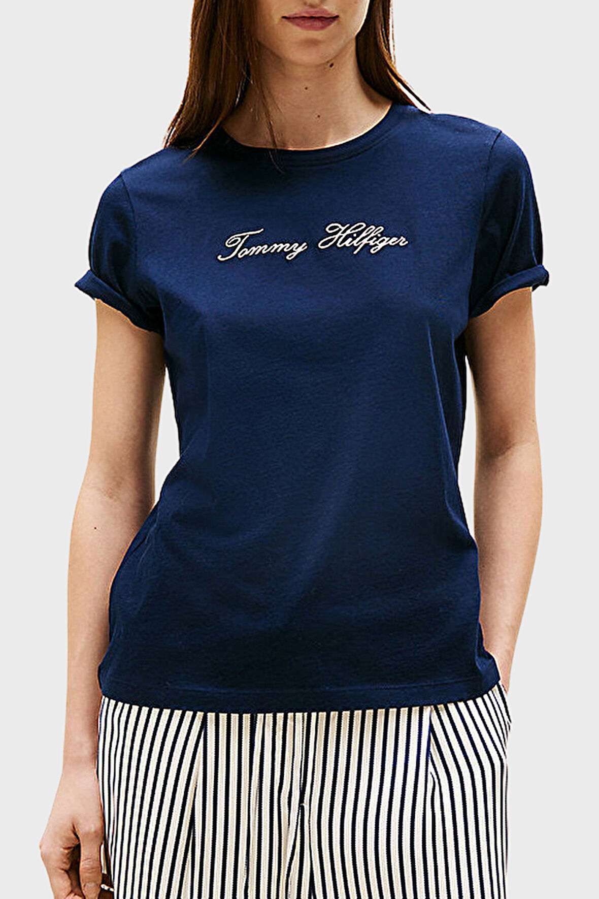 Tommy Hilfiger Kadın T Shirt WW0WW47210 C1G