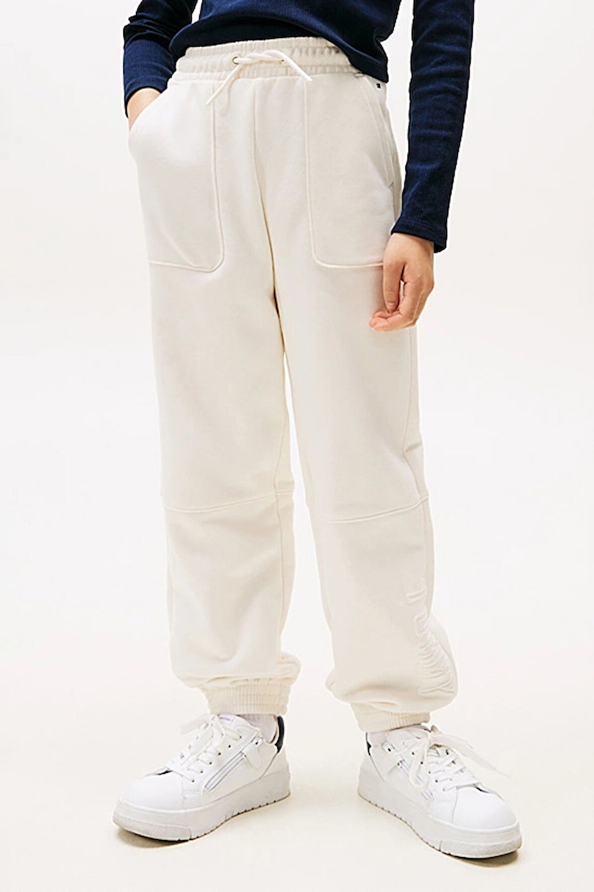 Kız Çocuk Kabartma Baskılı Eşofman Altı - Krem | 8 Yaş