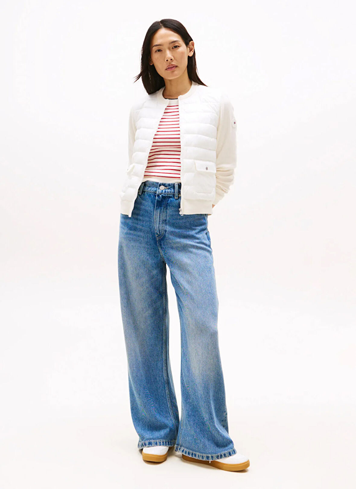 Tommy Hilfiger Standart Beyaz Kadın Ceket WW0WW46741YA8