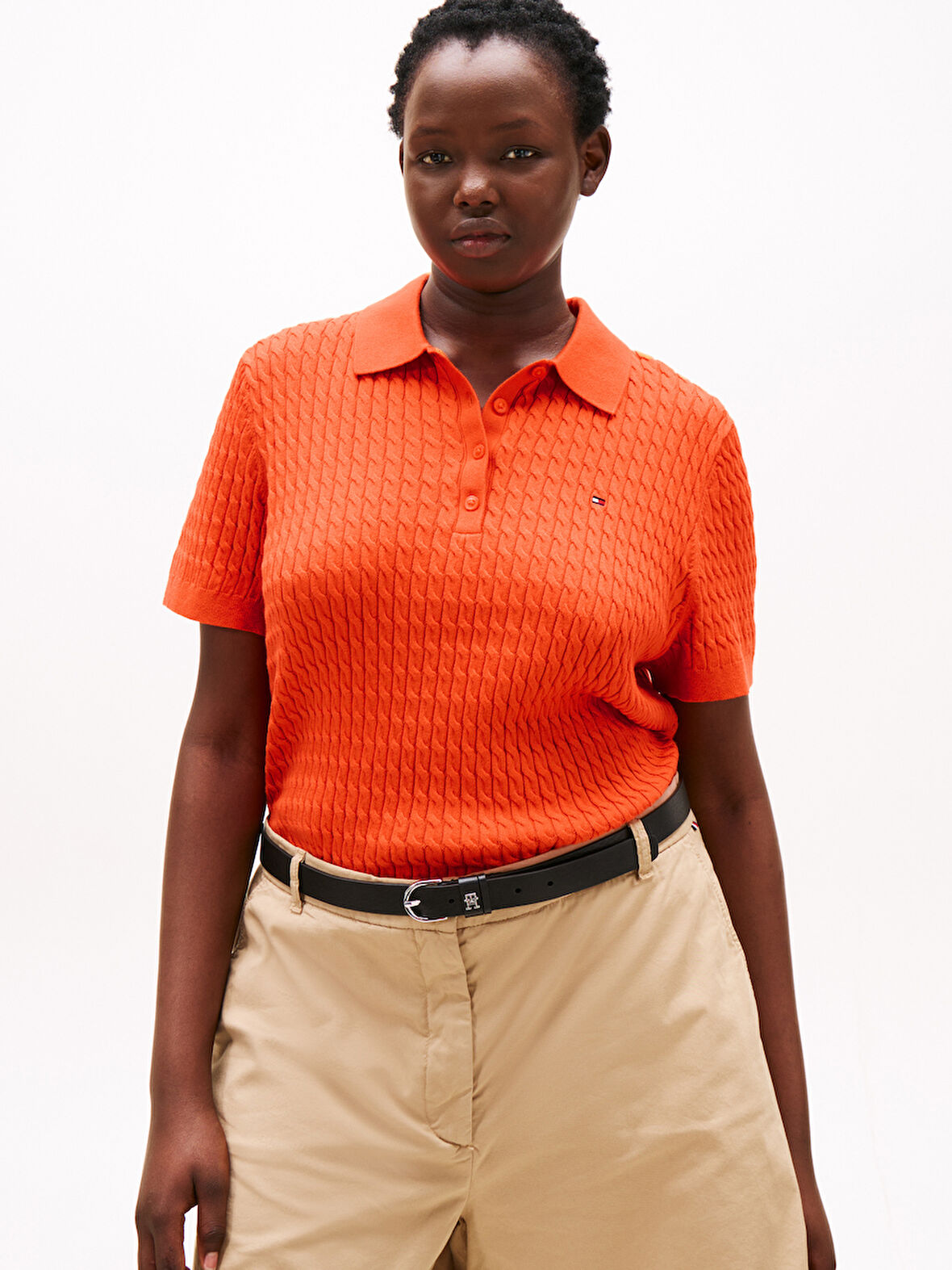 CRV CO CABLE FINE GG POLO SWT Kadın Turuncu Kazak - WW0WW47250