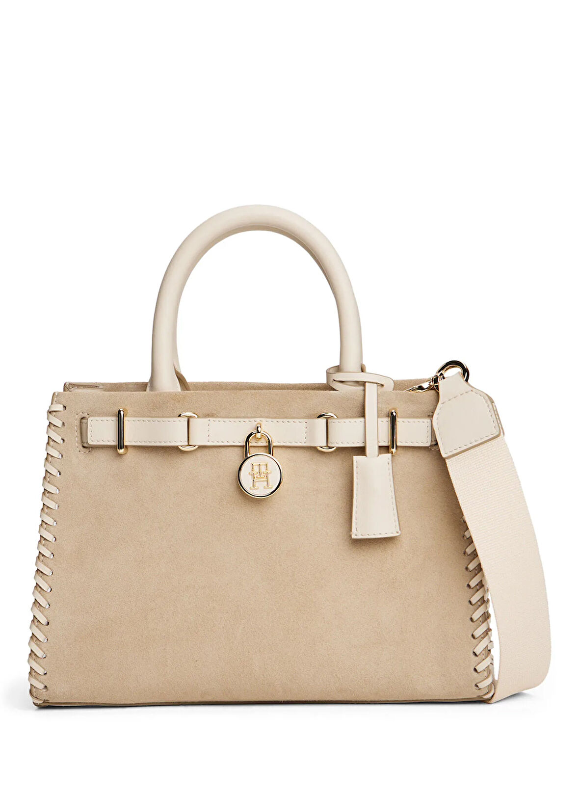 Tommy Hilfiger Deri Bej Kadın Tote Çanta AW0AW17469