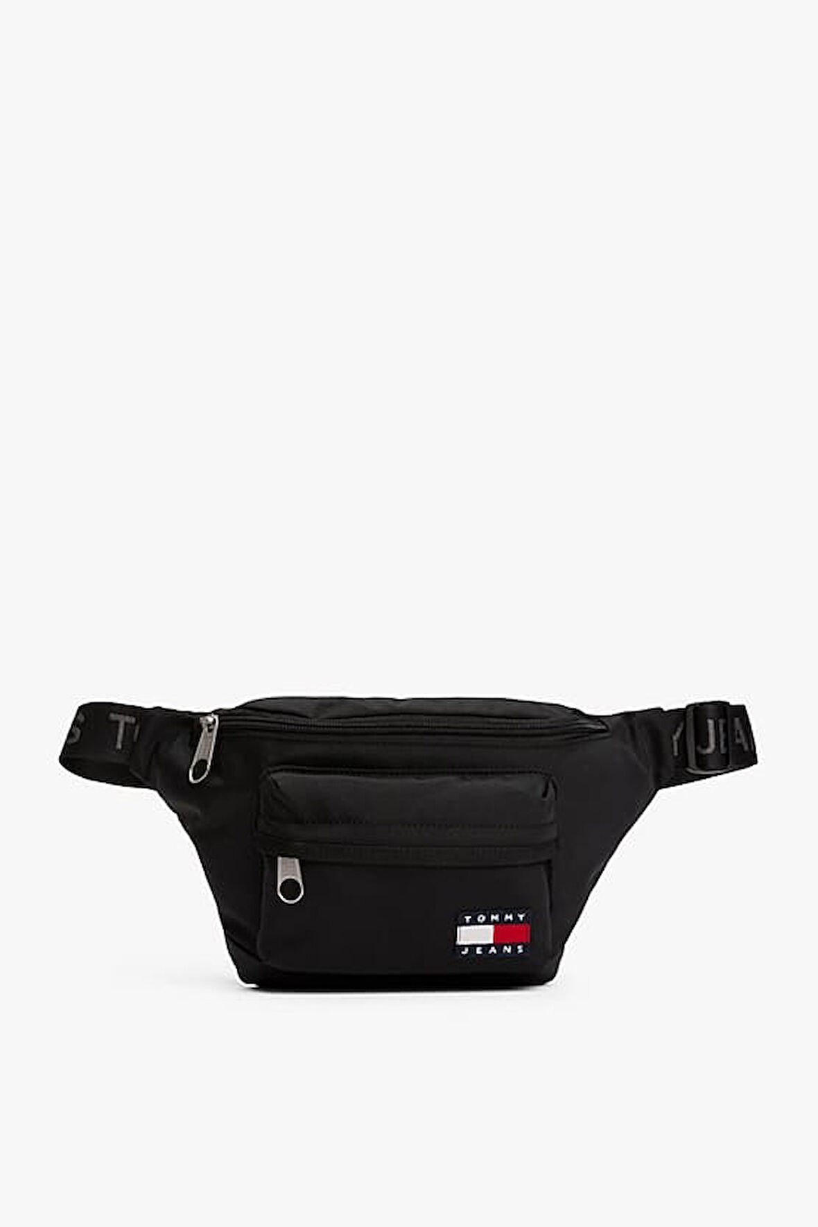 Erkek Yazı Şeritli Bum Bag Askılı Bel Çantası - Siyah | undefined