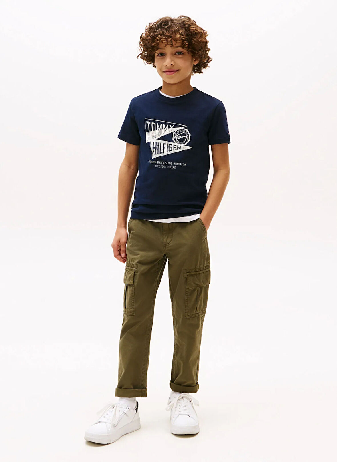 Tommy Hilfiger Baskılı Lacivert Erkek Çocuk T-Shirt KB0KB09719C1G