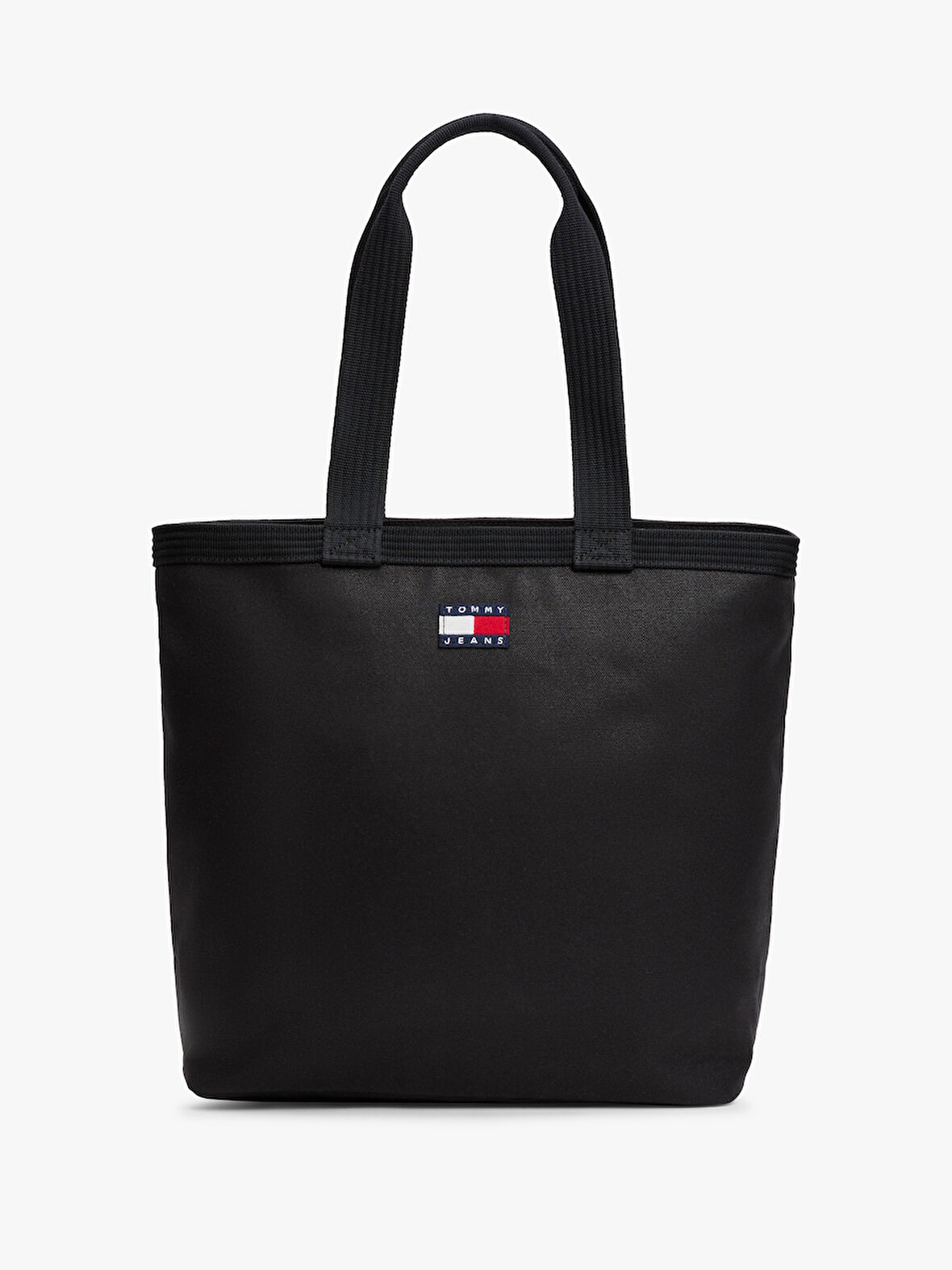 TOMMY HILFIGER Unisex Marka Logolu Üst Full Fermuar Detaylı Tote Model Siyah El Çantası AM0AM13394 BDS