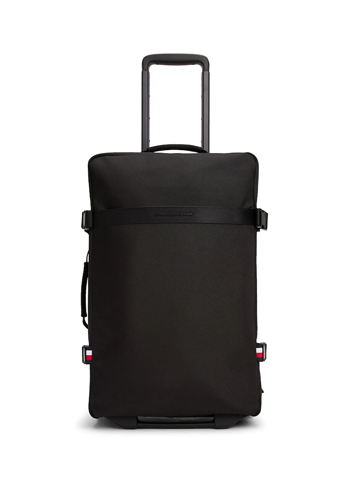 Tommy Hilfiger Siyah Çekçekli Kumaş Valiz TH NYLON TRAVEL SOFT TROLLEY
