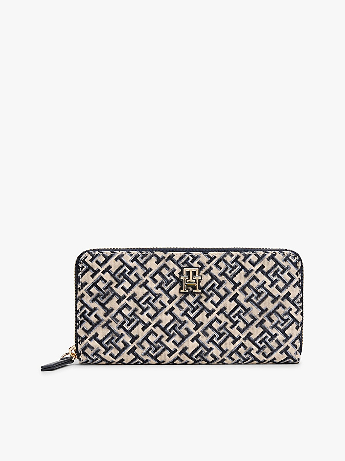 Tommy Hilfiger TH JACQUARD LRG ZA Kadın Mavi Cüzdan AW0AW17478DW6
