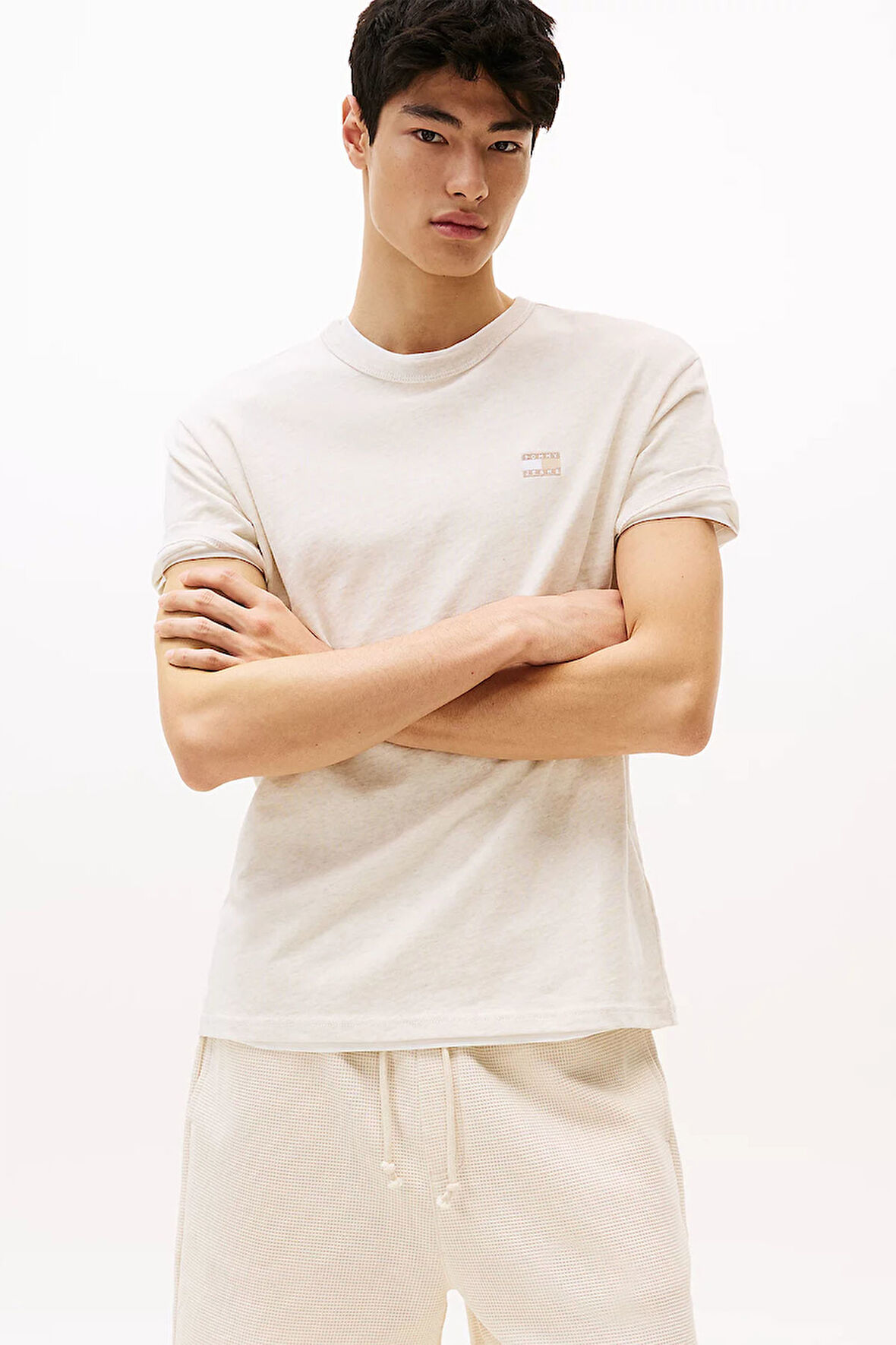 Erkek TJM Badge Regular T-Shirt - Bej | XS