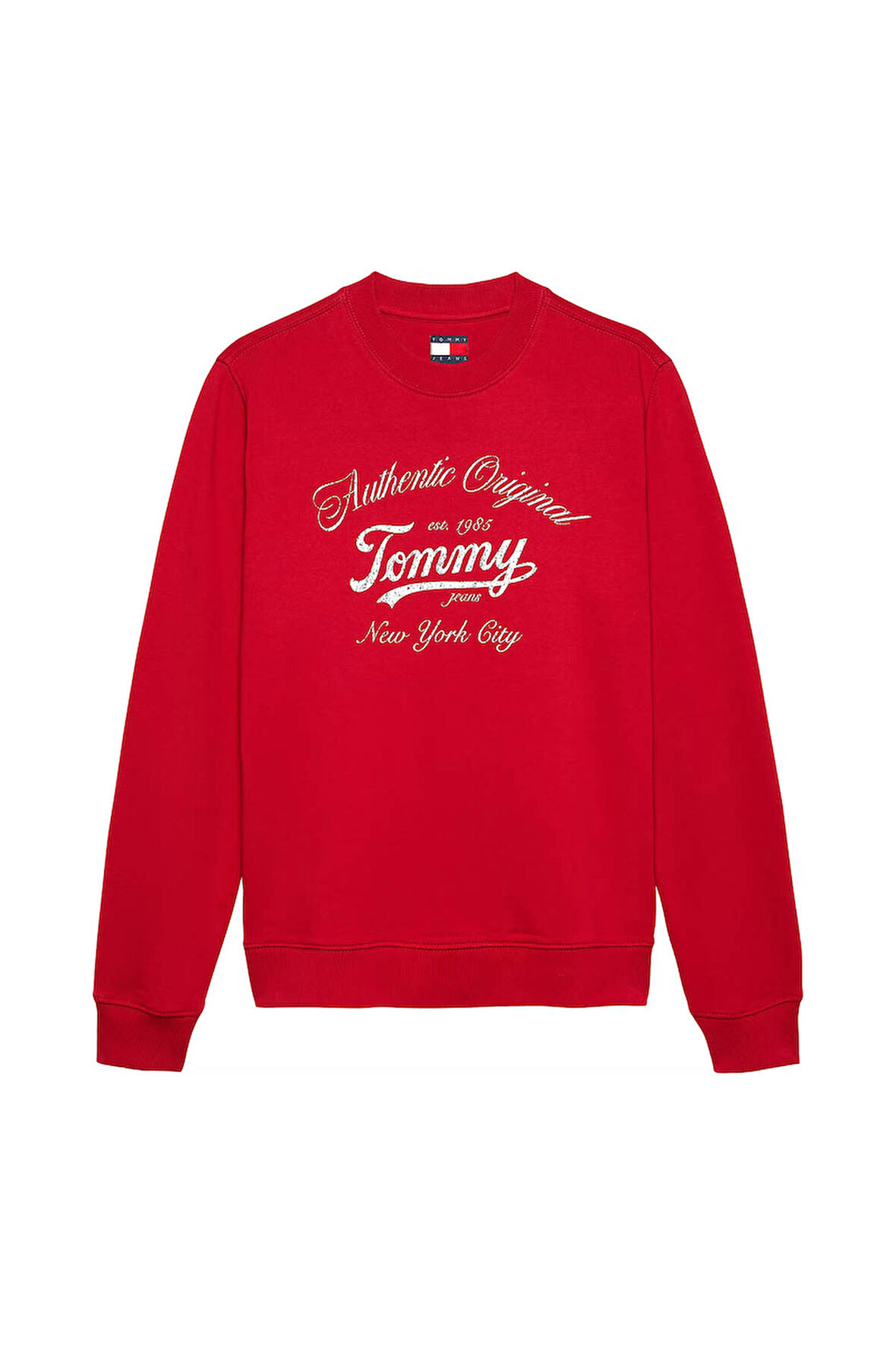  Kadın Essential Logo Regular Bisiklet Yaka Sweatshirt - Kırmızı | S