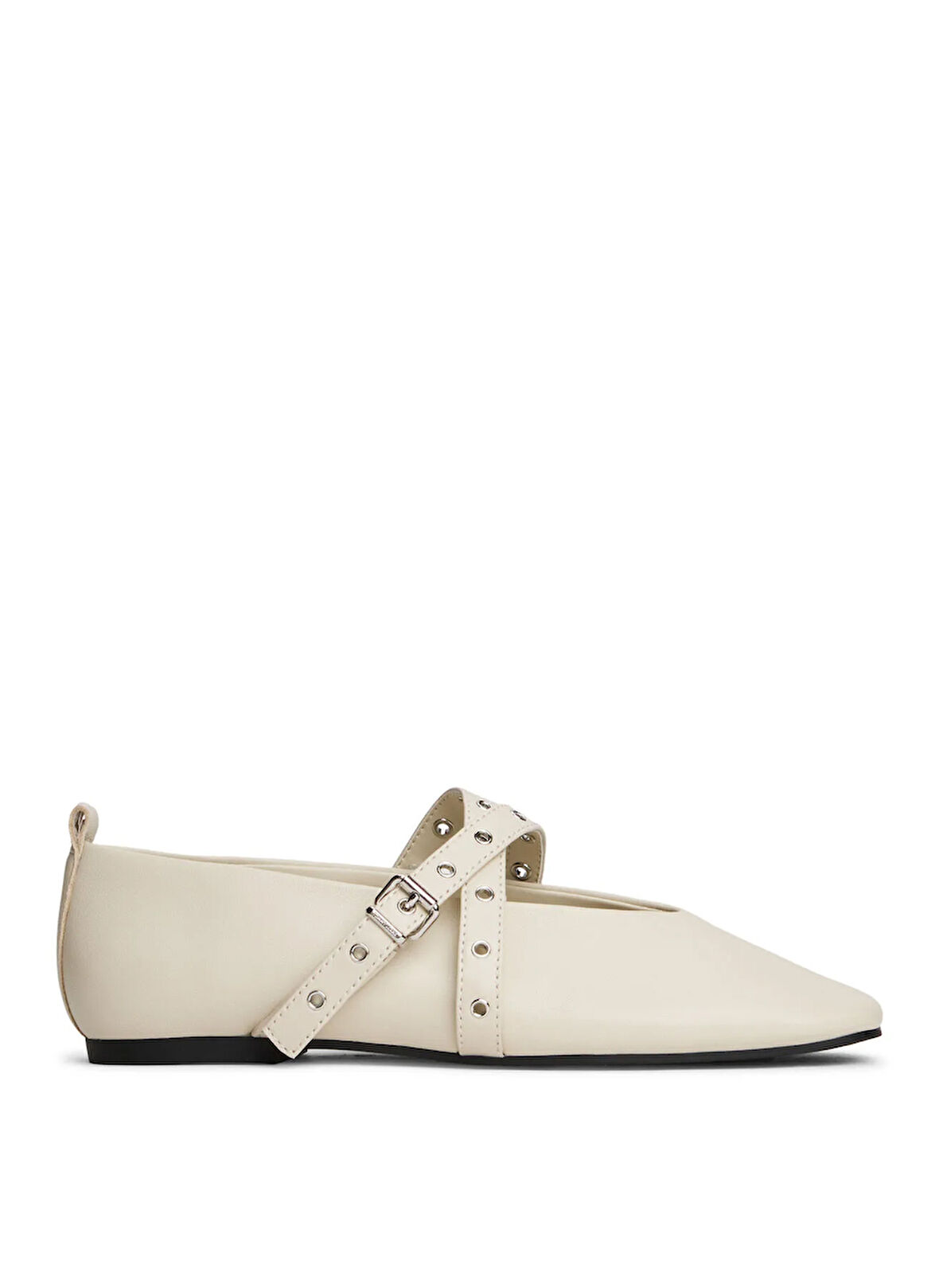 Tommy Hilfiger Deri Ekru Kadın Babet EN0EN02868