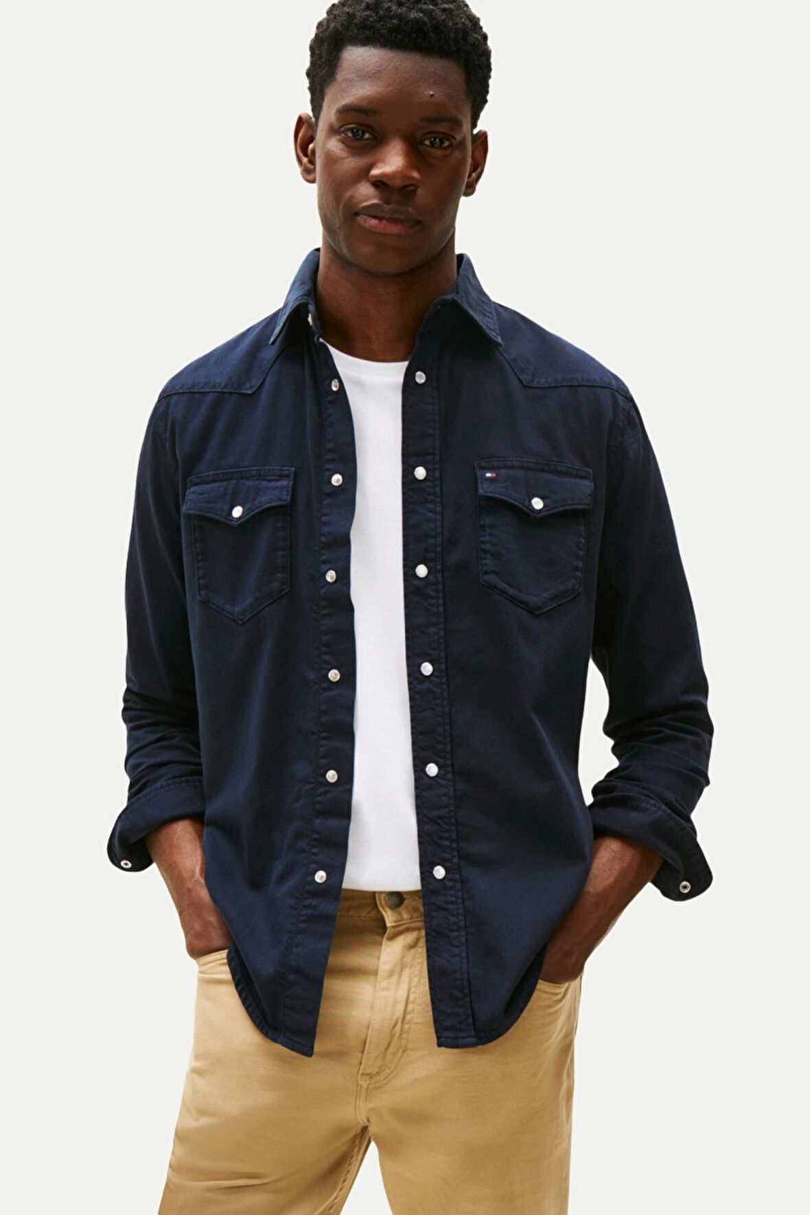 Tommy Hilfiger DENIM SHIRT GMD Erkek Mavi Gömlek MW0MW40684DW5