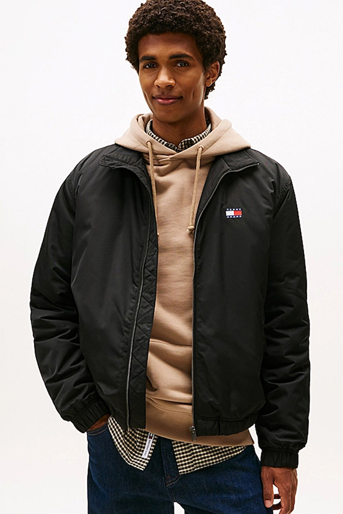 Erkek Dik Yaka Dolgulu Mont - Siyah | XL