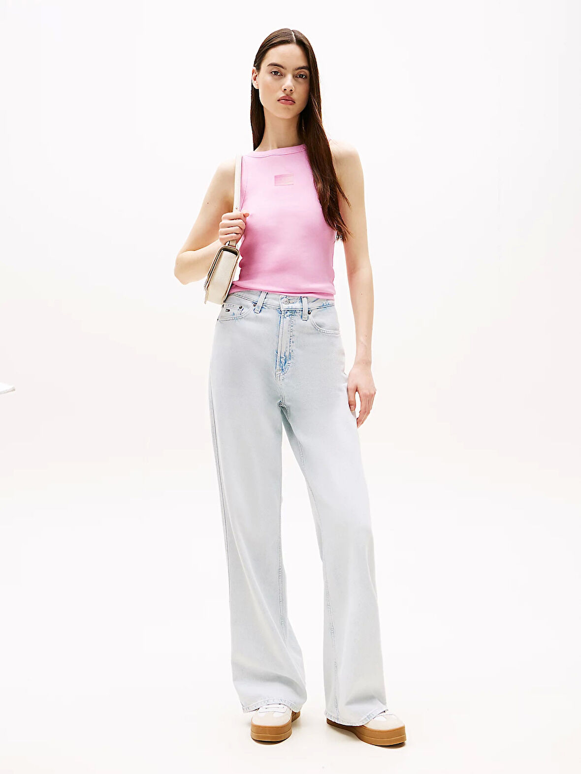 Tommy Jeans TJW SLIM GRADIENT FLAG TANK Kadın Pembe T-shirt DW0DW20920U06