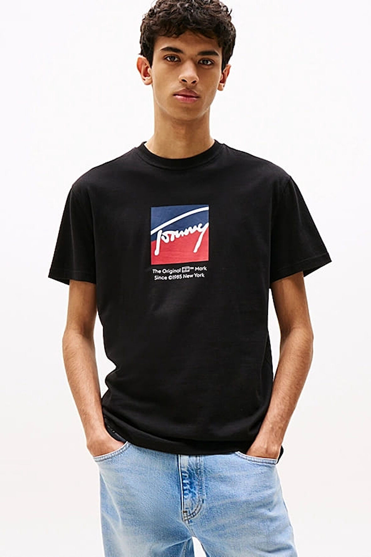 Erkek Signature Logo T-Shirt - Siyah | M