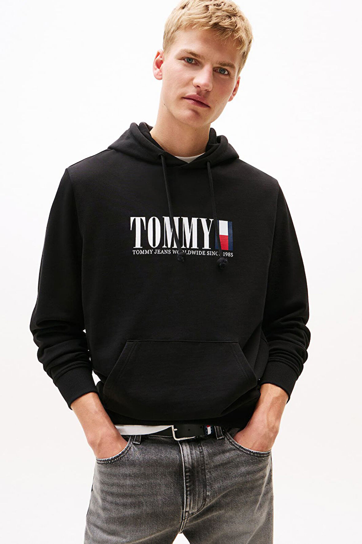 Erkek Regular Fit Kapüşonlu Grafik Logolu Sweatshirt - Siyah | S