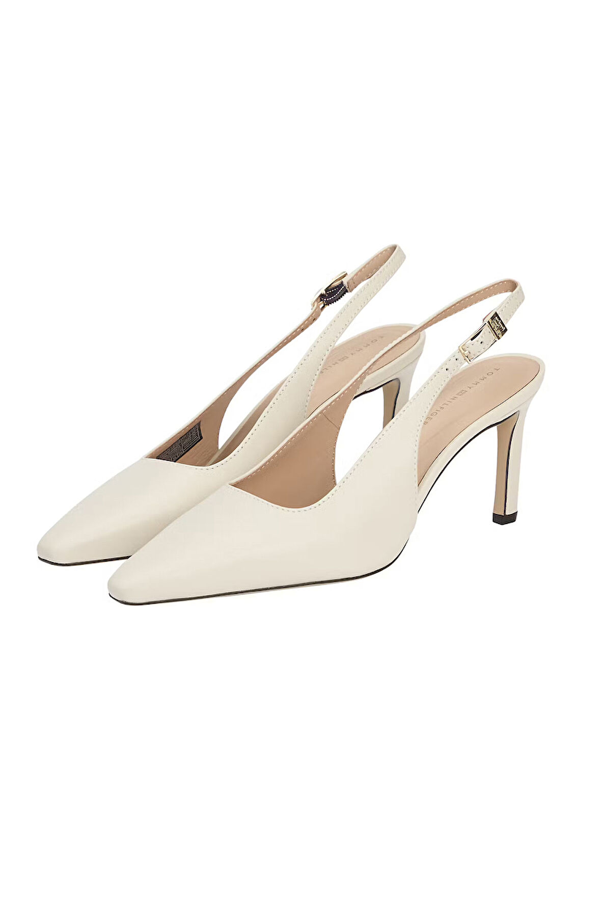 Kadın Squared Toe High Heel Slingback Topuklu Ayakkabı - Krem | 36