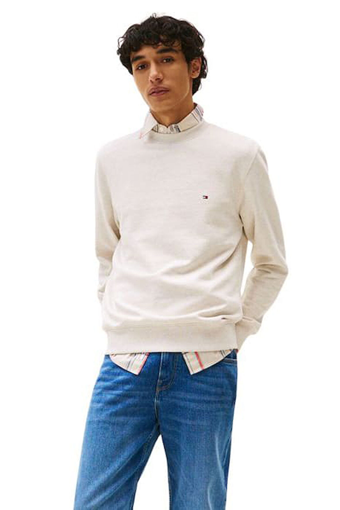 Erkek Regular Fit Basic Bisiklet Yaka Sweatshirt - Bej | XS