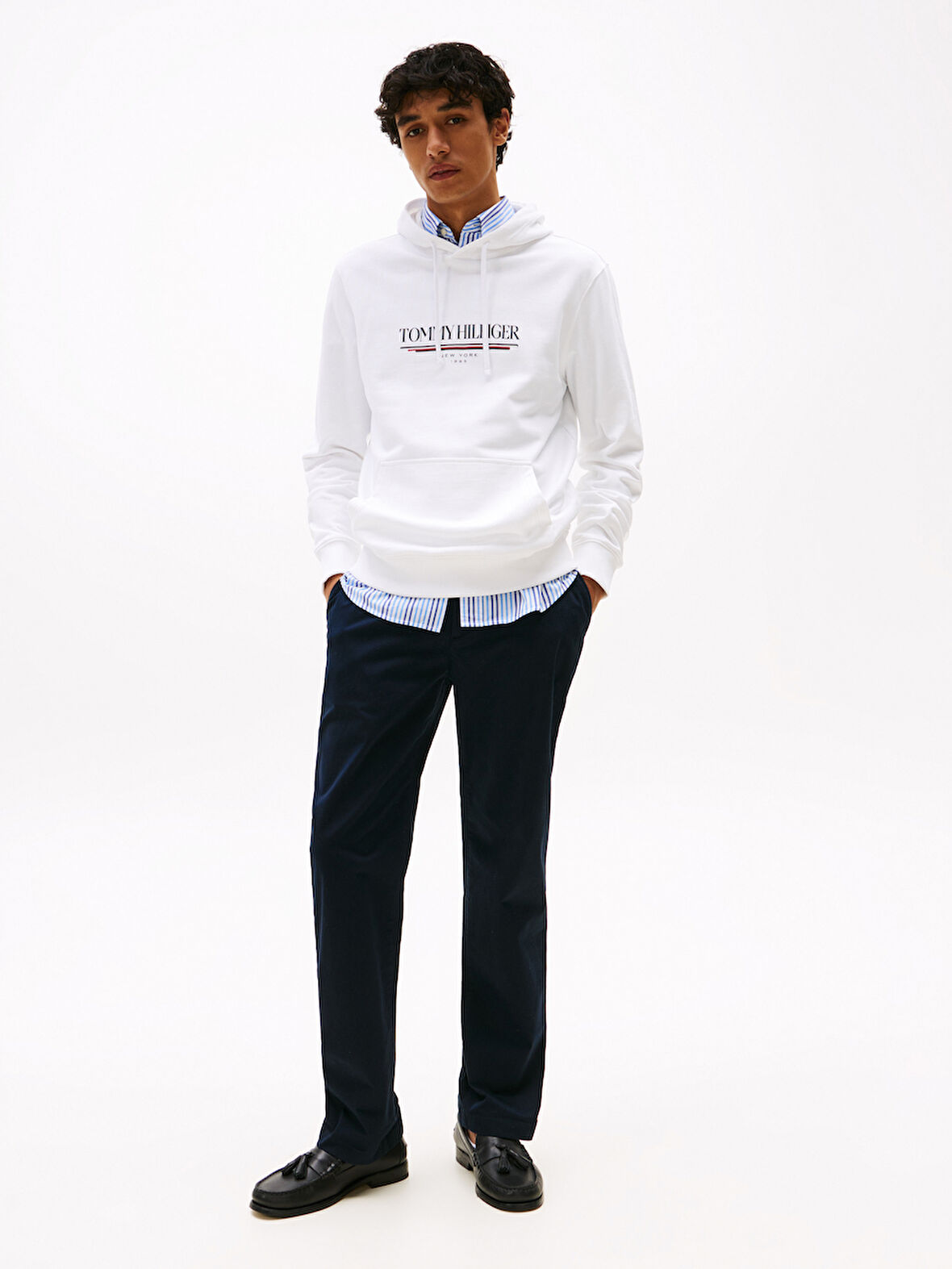 TOMMY HILFIGER Erkek  Beyaz Sweatshirt MW0MW40534 YBR