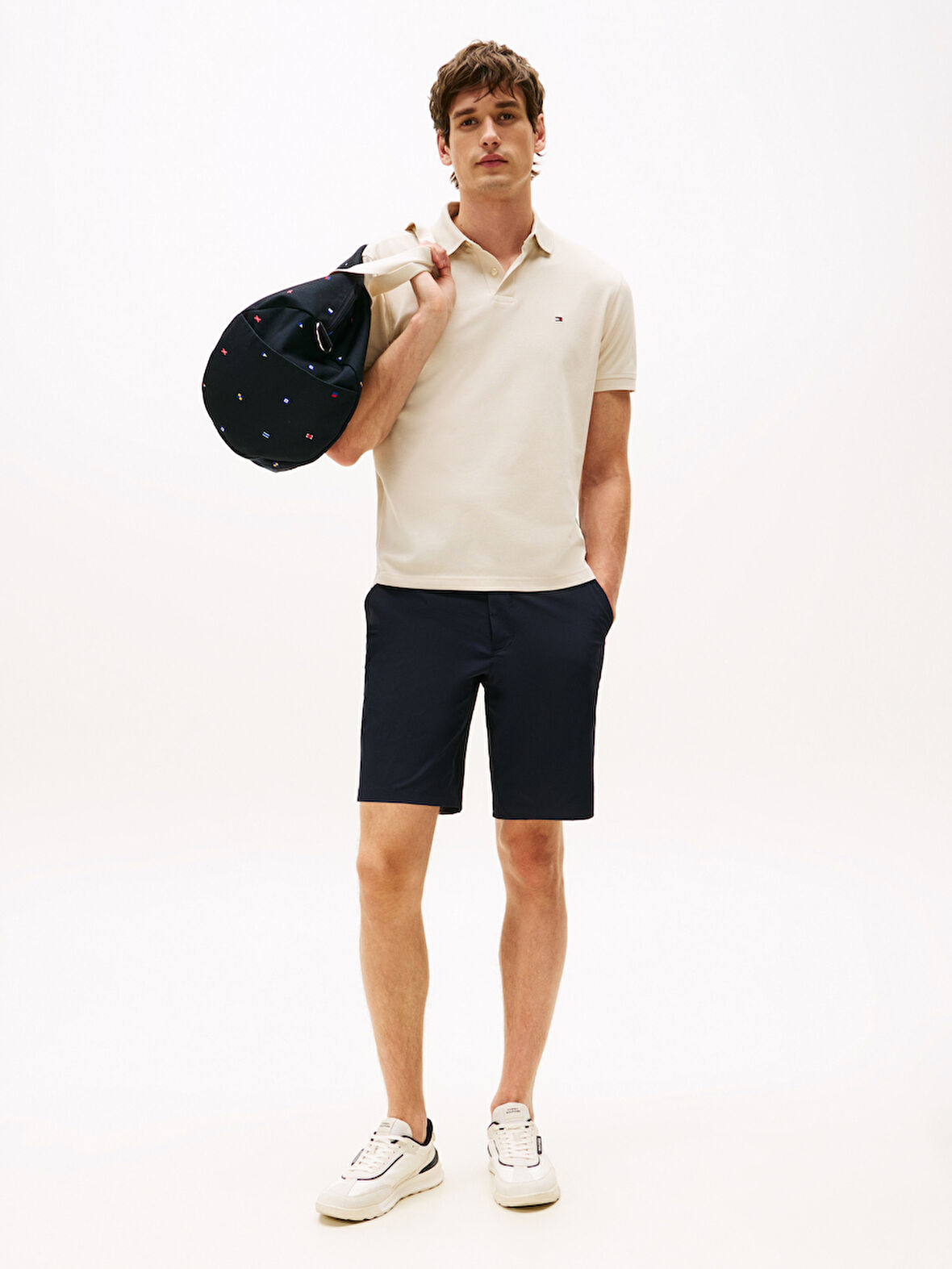 TOMMY HILFIGER Erkek  Ekru Polo Yaka T-Shirt MW0MW17770 ACG