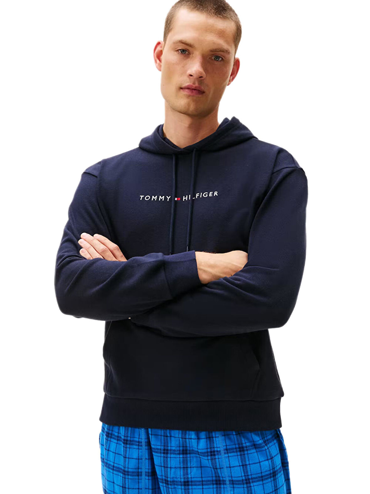 Tommy Hilfiger Erkek Lacivert Kapüşonlu Sweatshirt UM0UM03665 