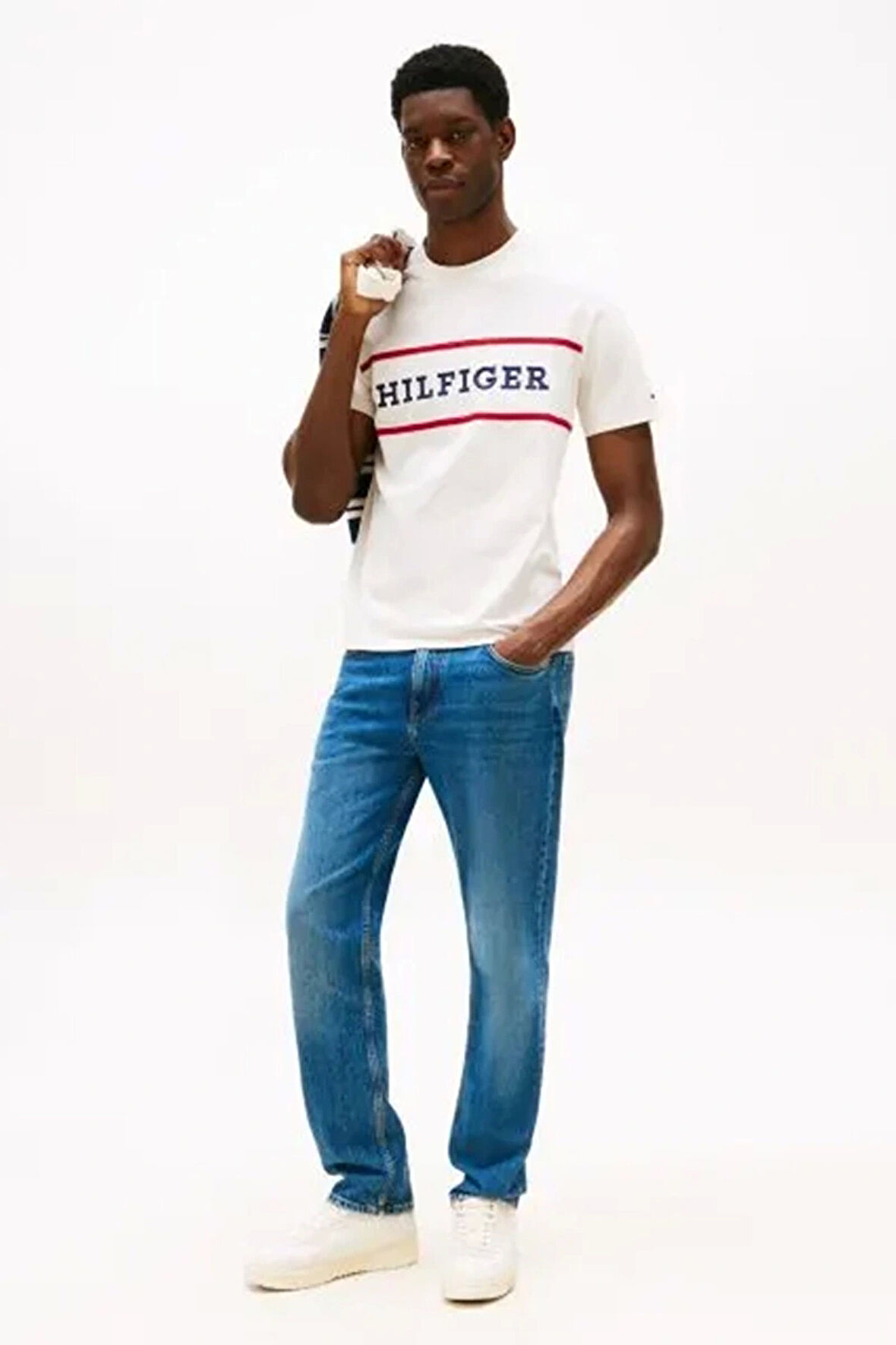Tommy Hilfiger Erkek Americana Renk Bloklu Sarı T-shirt MW0MW39845Z00