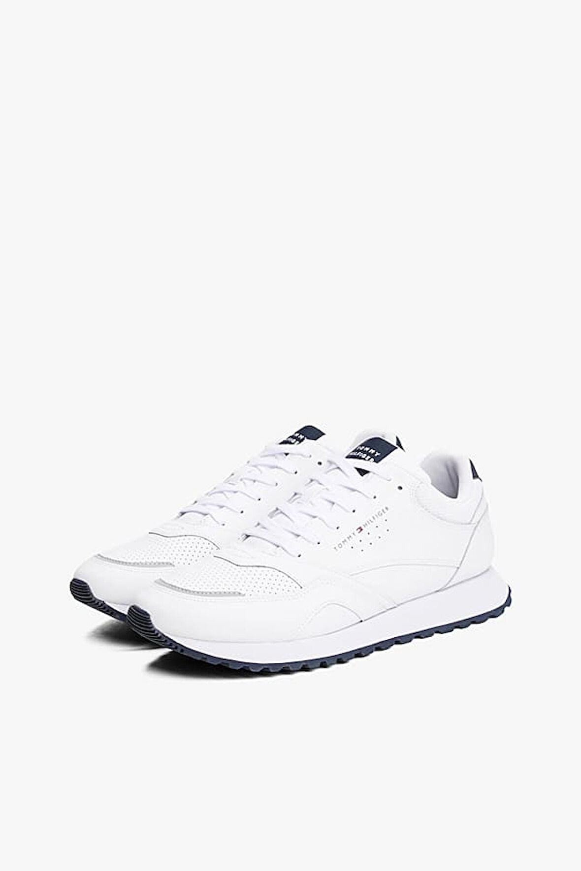Erkek Dokulu Panelli Runner Sneaker - Beyaz | 43