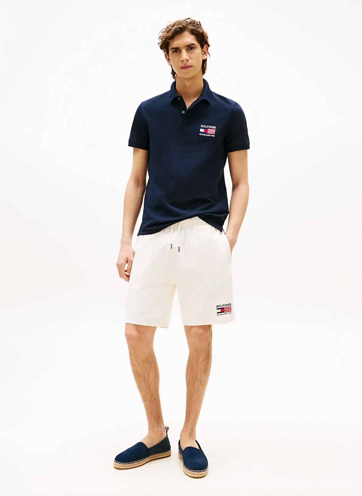 Tommy Hilfiger Mavi Erkek Polo T-Shirt MW0MW39836DW5_HILFIGER FLAG REG POL