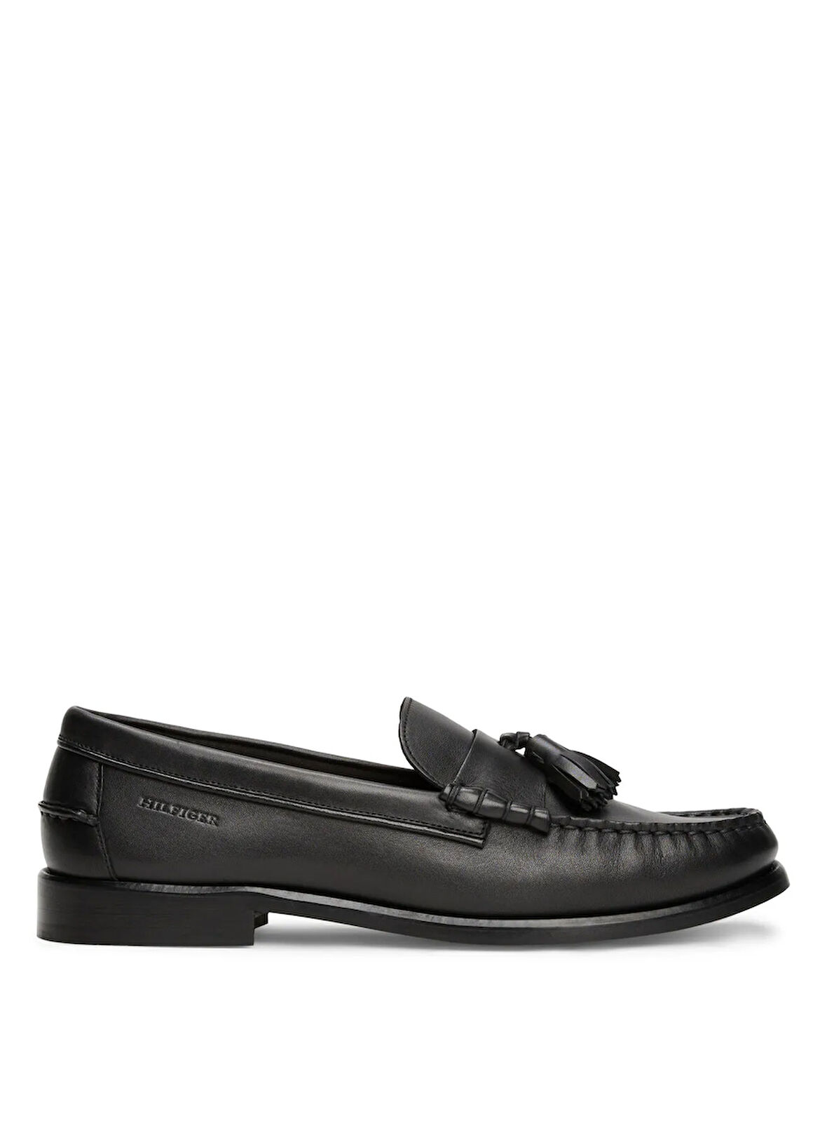 Tommy Hilfiger Siyah Erkek Klasik Ayakkabı HILFIGER TASSEL LTH LOAFER