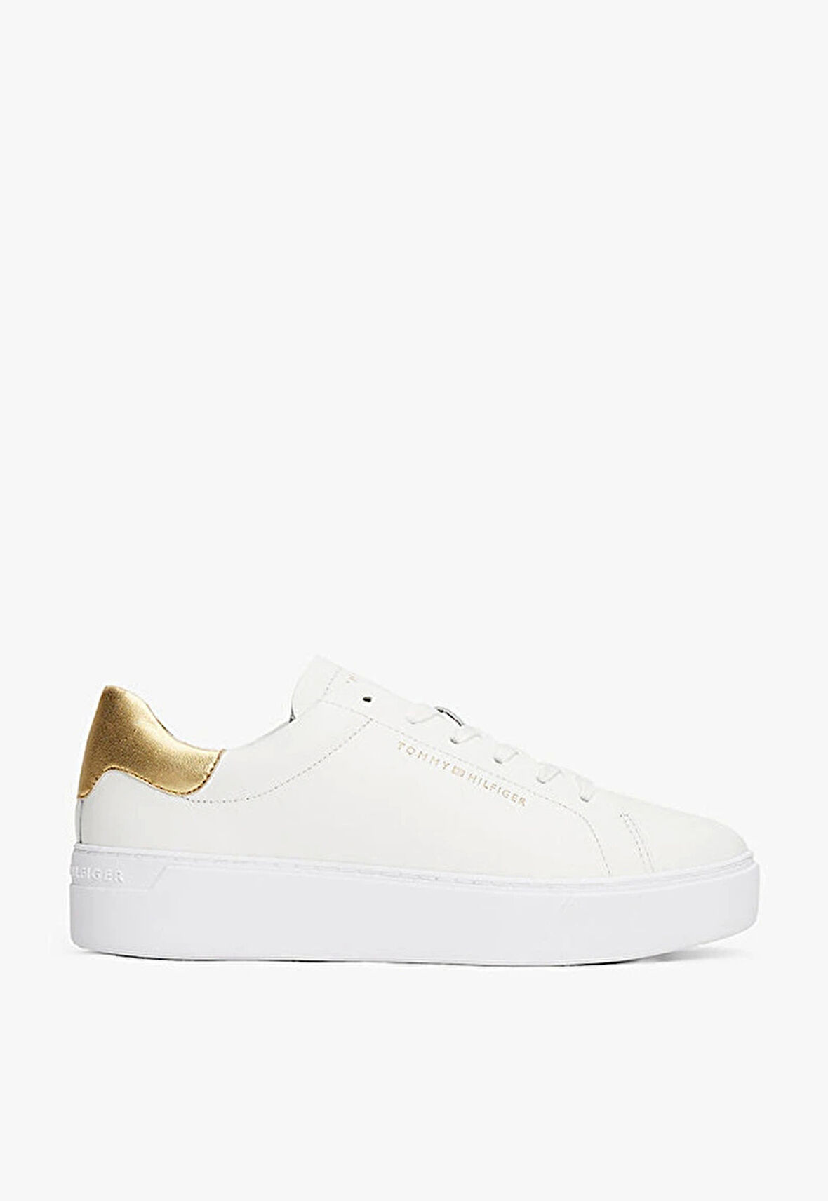 Tommy Hilfiger Kadın Klasik Platformlu Kort Tarzı Gold Sneaker FW0FW087560HT