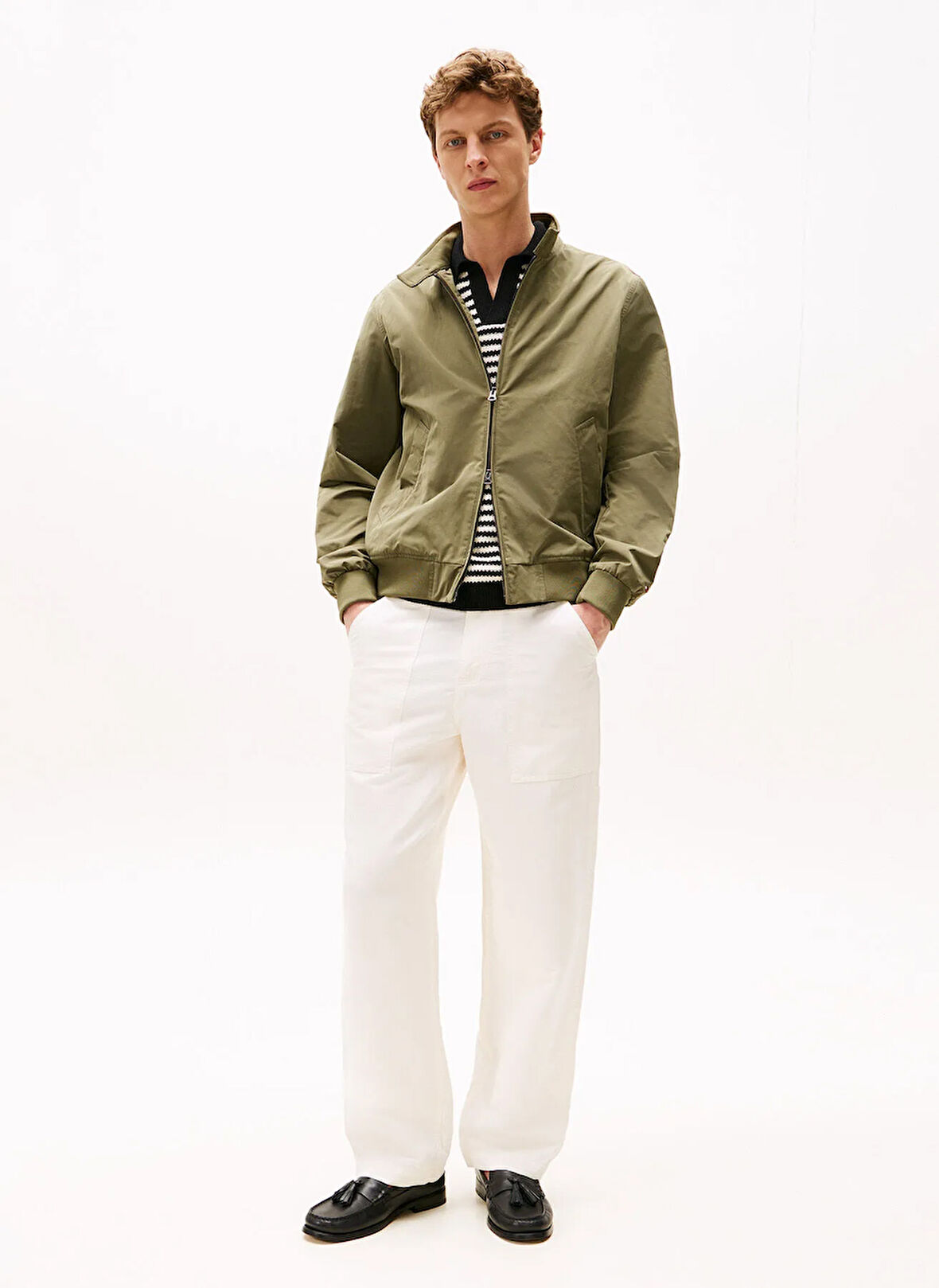 Tommy Hilfiger Normal Bel Normal Paça Normal Beyaz Erkek Pantolon MW0MW40570YA8_MURRAY LINEN COTTON C