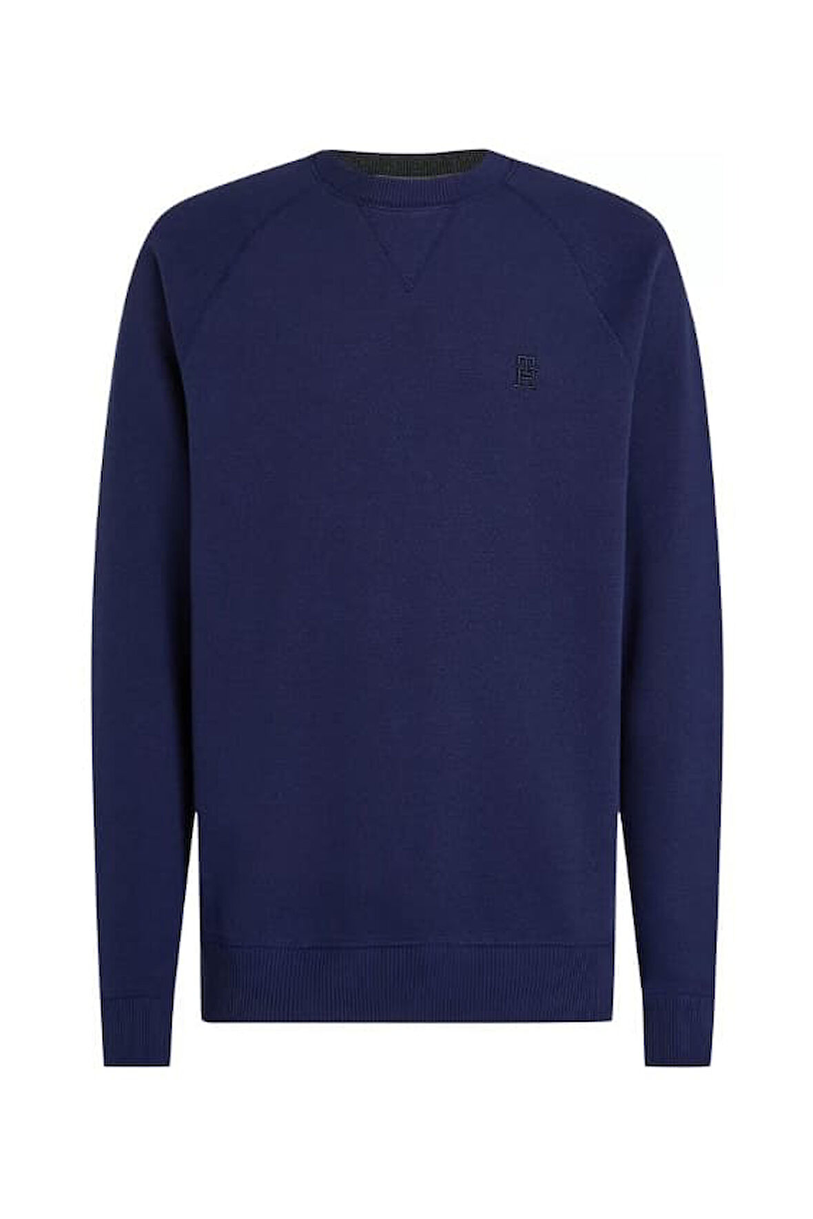 Erkek Regular Fit Monogram Logolu Esnek Sweatshirt - Lacivert | L