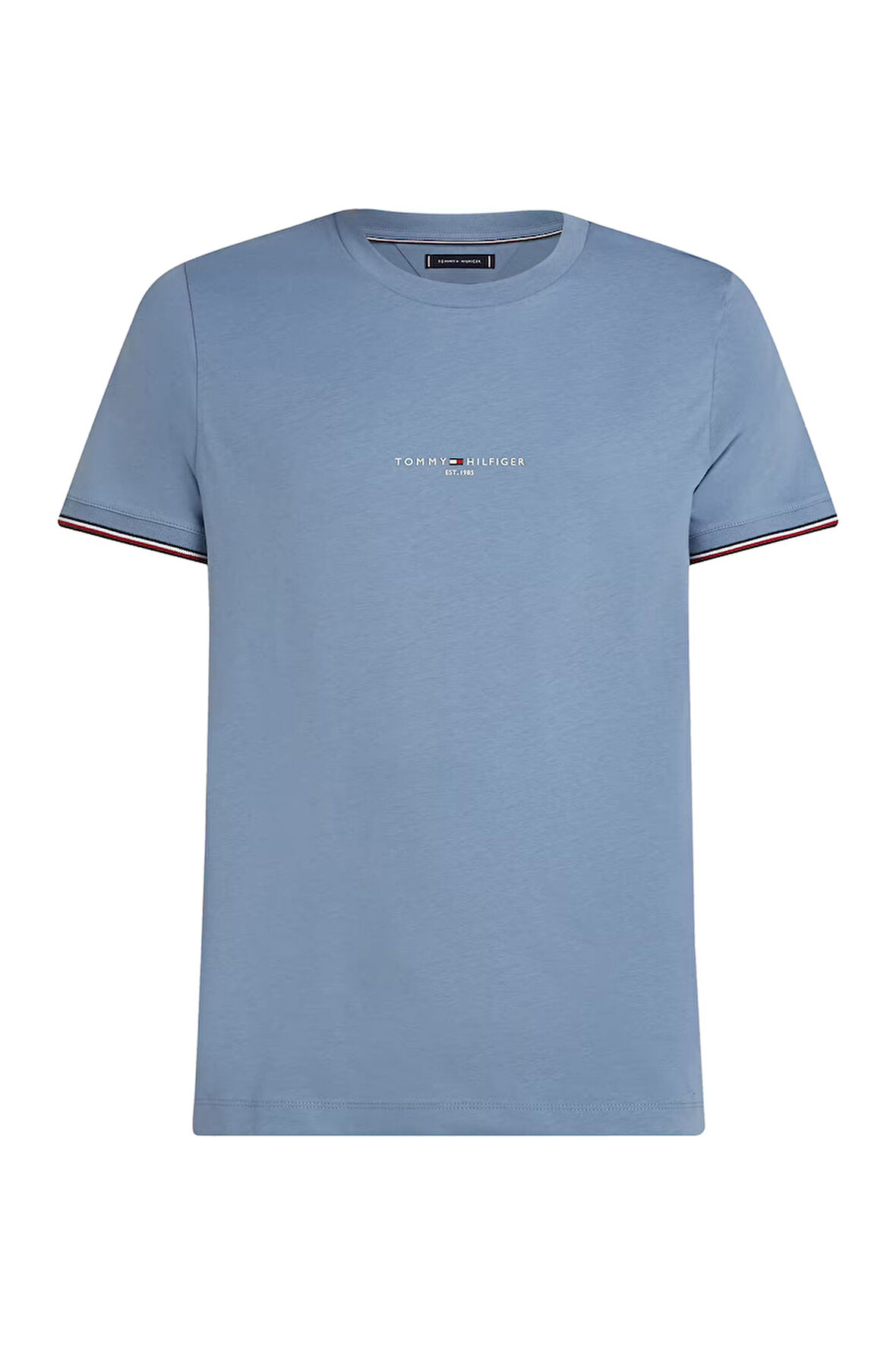 Erkek Tommy Logo Tipped T-Shirt - Açık Mavi | S