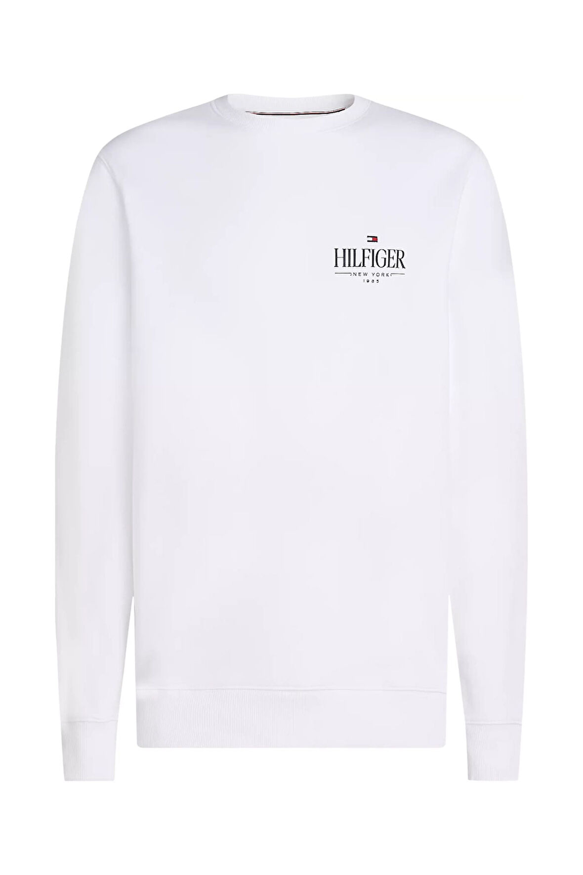 Erkek Göğüs Logo Baskılı Sweatshirt – Beyaz | M