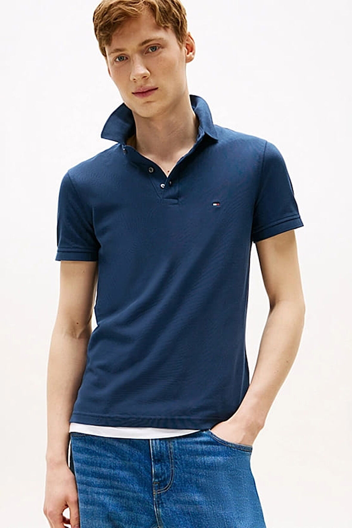 Erkek 1985 Slim Fit Polo Yaka T-Shirt - Mavi | S
