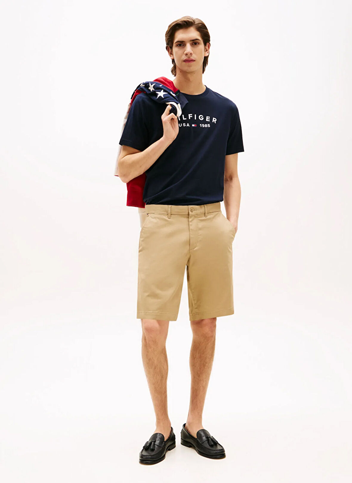 Tommy Hilfiger Bisiklet Yaka Mavi Erkek T-Shirt MW0MW39356DW5_FATHERS DAY TEE