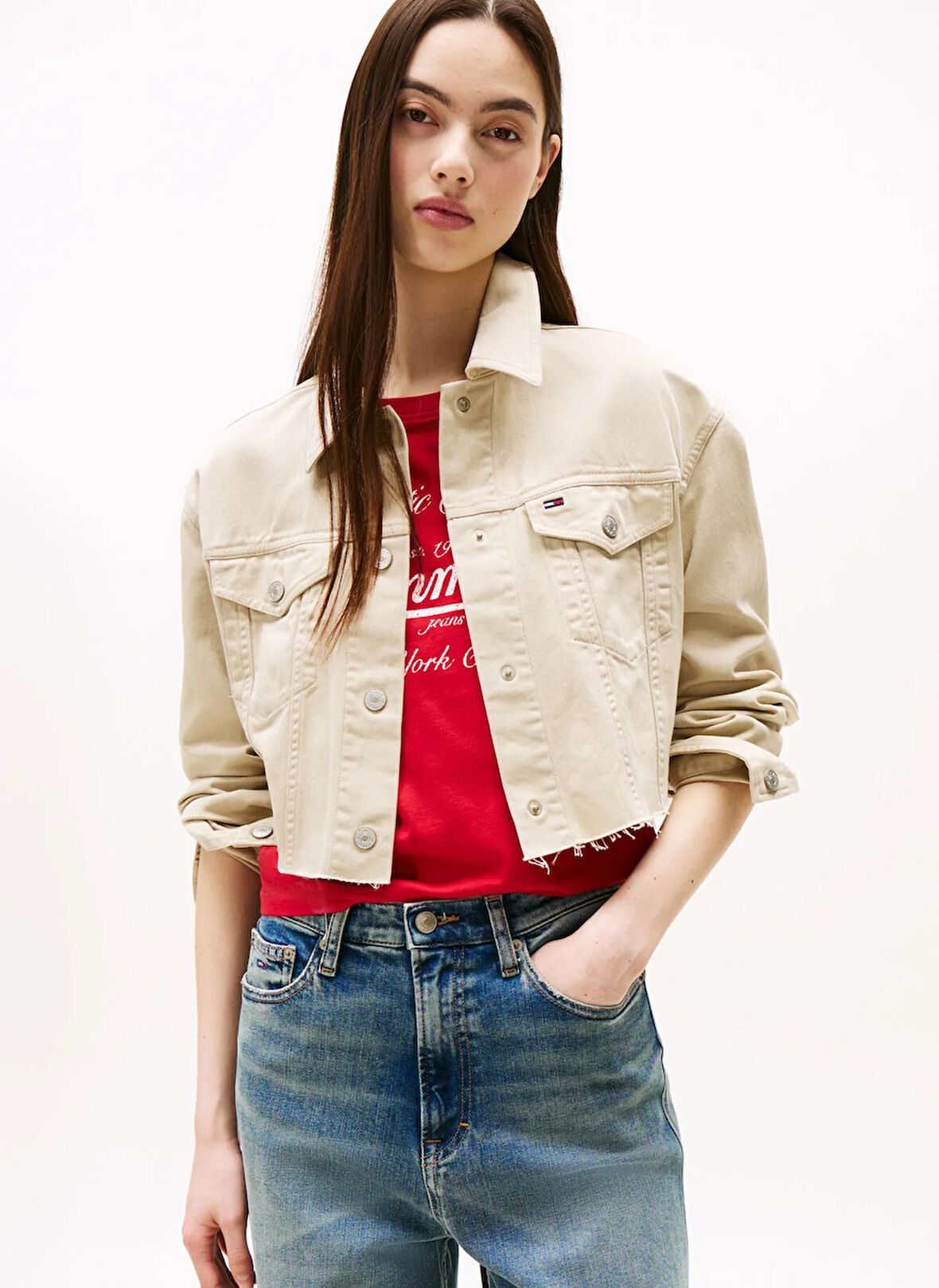 Tommy Jeans Standart Bej Kadın Ceket DW0DW21431RBV