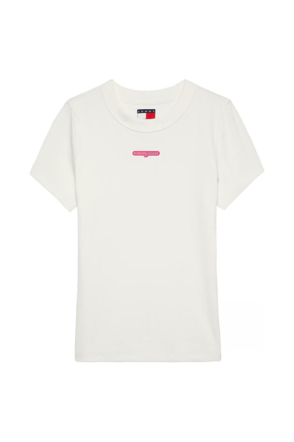 Kadın TJW Slim Script Label SS Tee EXT T-Shirt - Ekru | XS