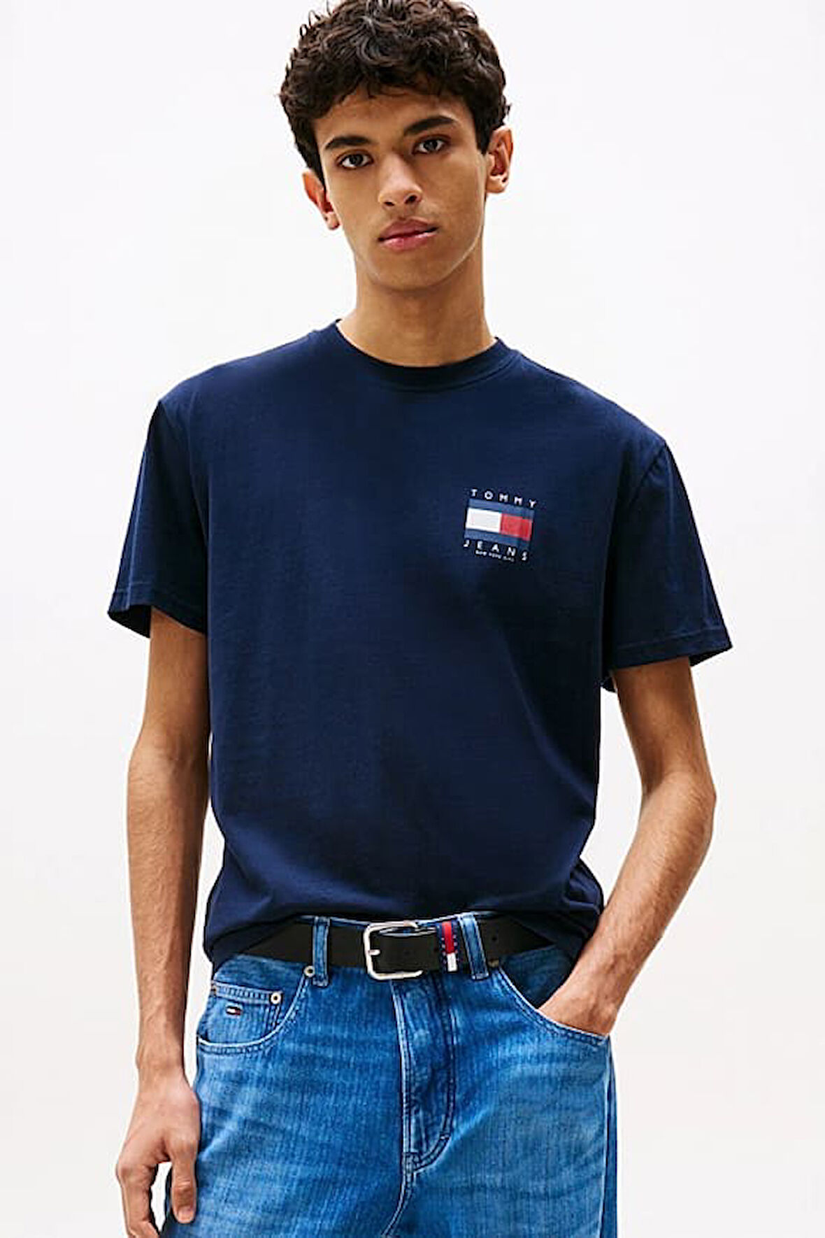 Erkek Sırt Bayrak Logolu T-Shirt - Lacivert | L