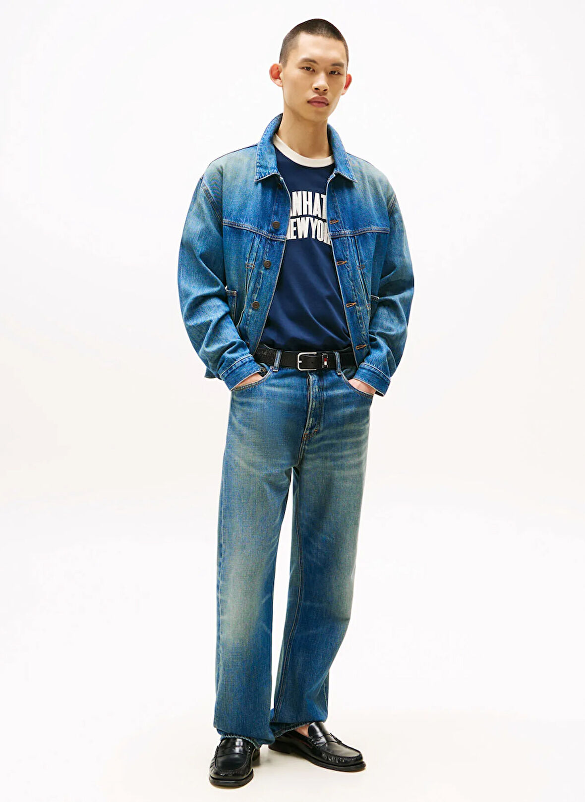 Tommy Jeans Mavi Erkek Denim Ceket DM0DM217241A5 PLEATED TRUCKER JACKE