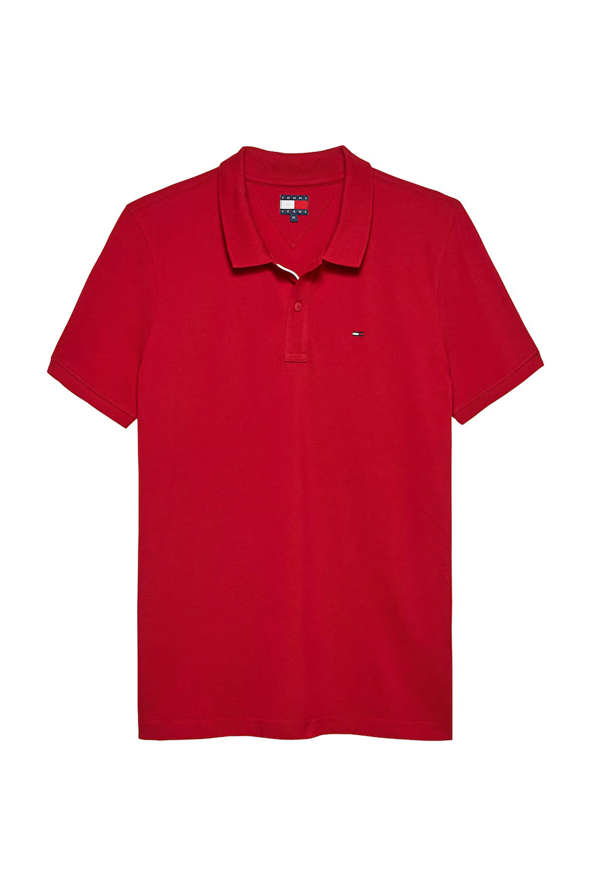 Erkek TJM Slim Placket Polo EXT T-Shirt - Kırmızı | L