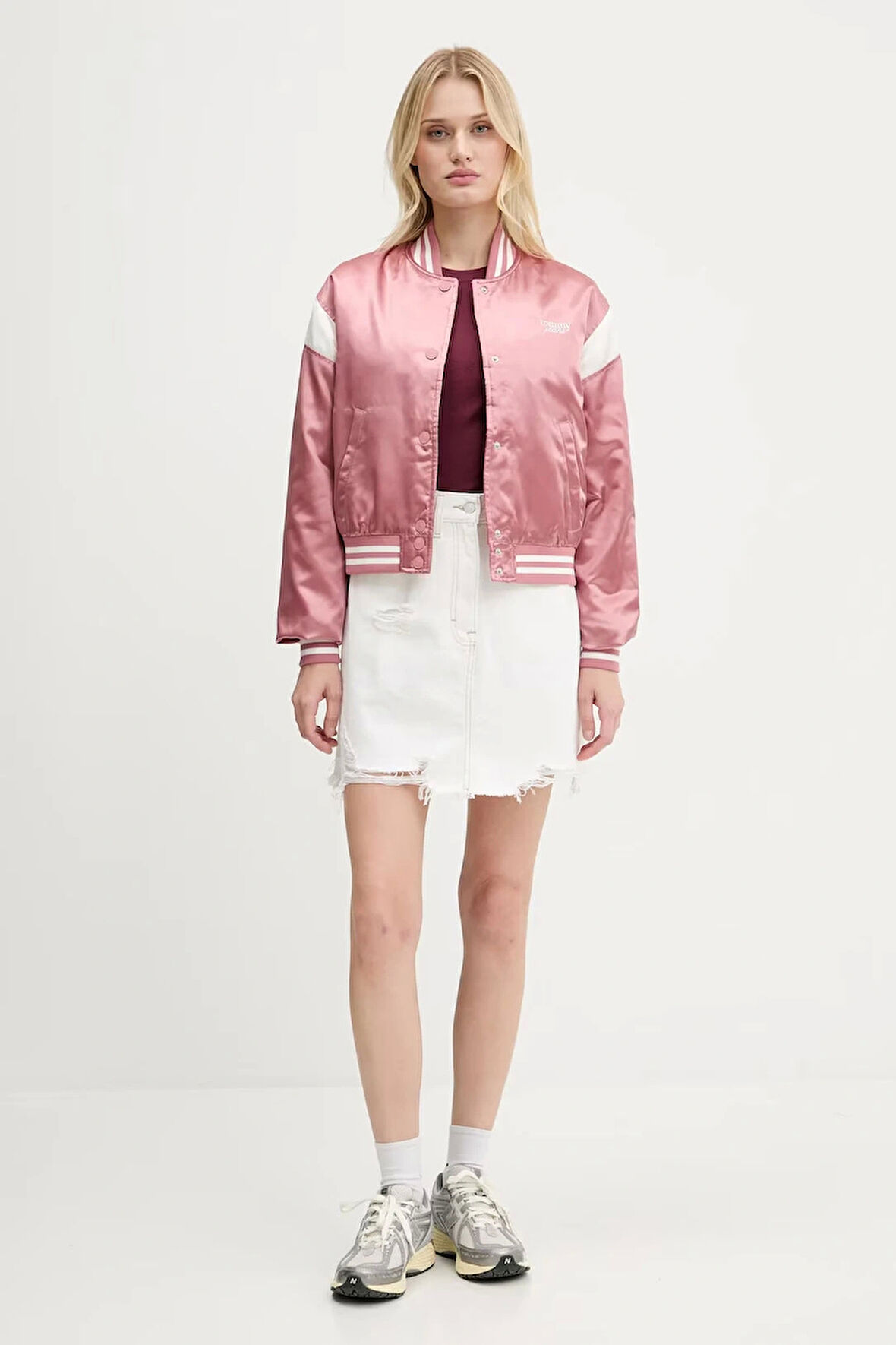 Tommy Jeans TJW SCRIPT VARSITY JACKET Kadın Pembe Ceket DW0DW20960TI0