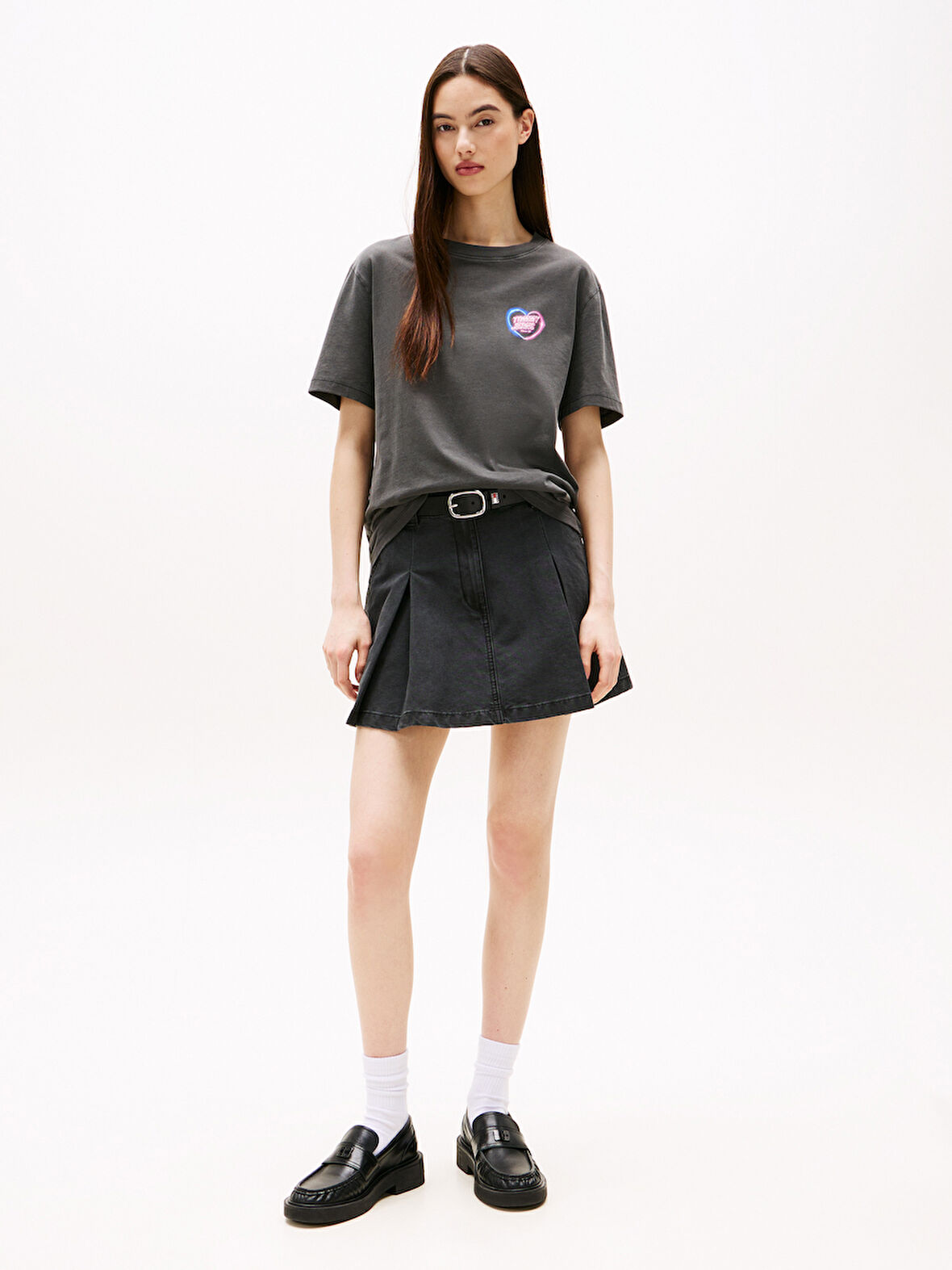 TOMMY HILFIGER Kadın  Siyah T-Shirt DW0DW21358 BDS