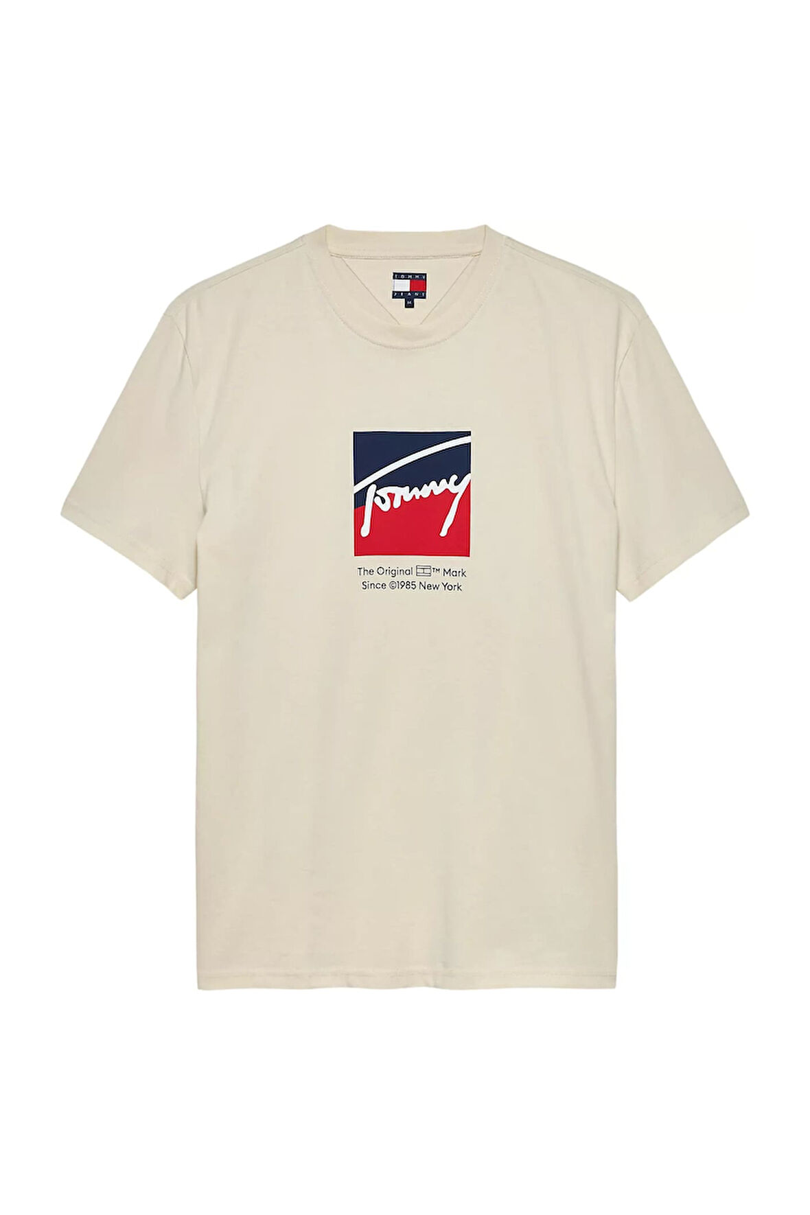 Erkek Signature Logo T-Shirt - Krem | L
