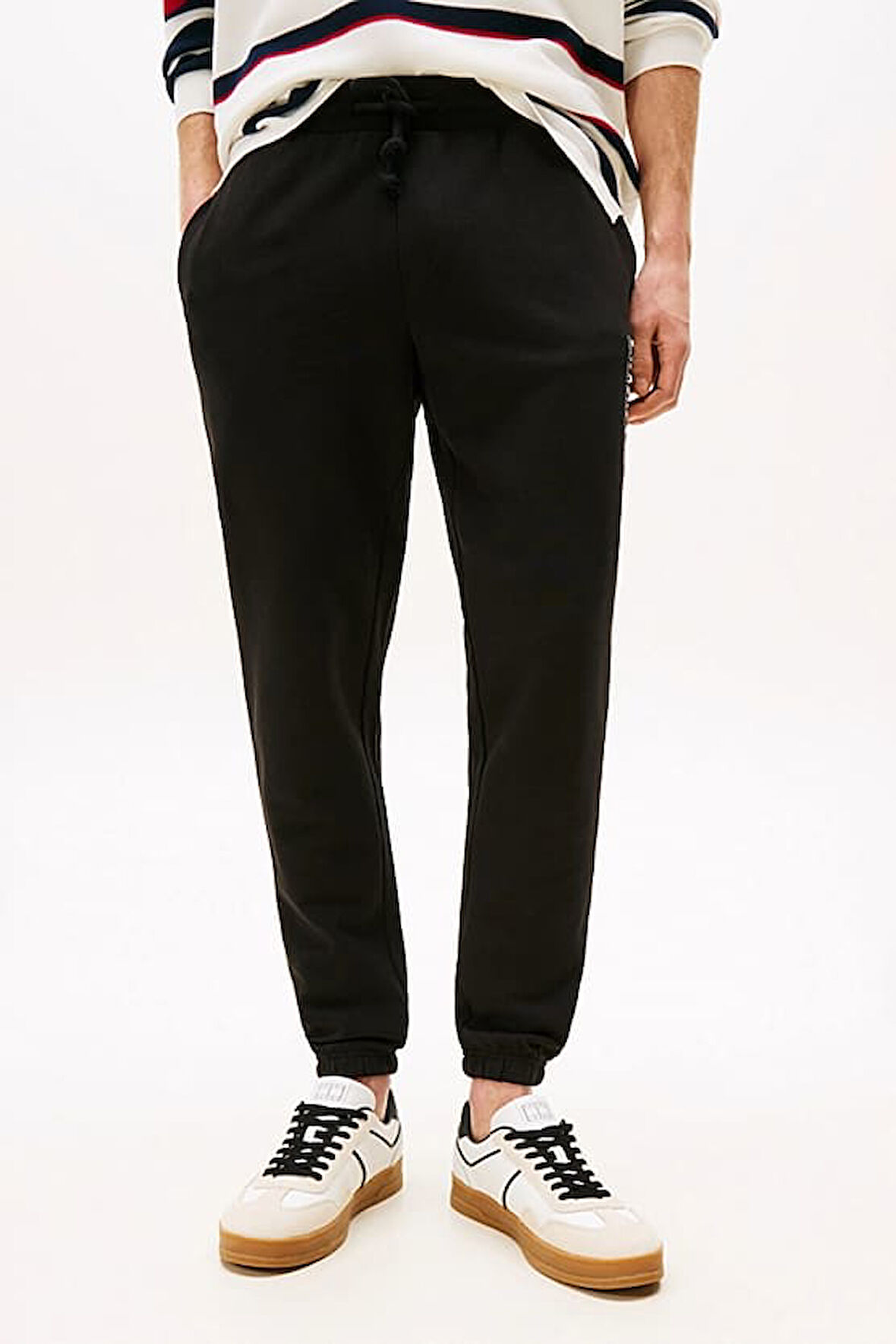 Erkek Slim Fit Yanı Grafik Baskılı Eşofman Altı - Siyah | S