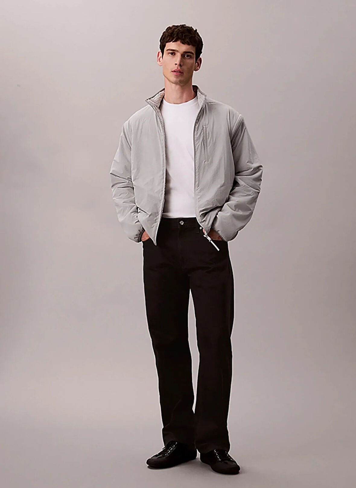 Calvin Klein Jeans Gri Erkek Sweatmont LVGMF5J406BAQ REVERSIBLE SHERPA JAC