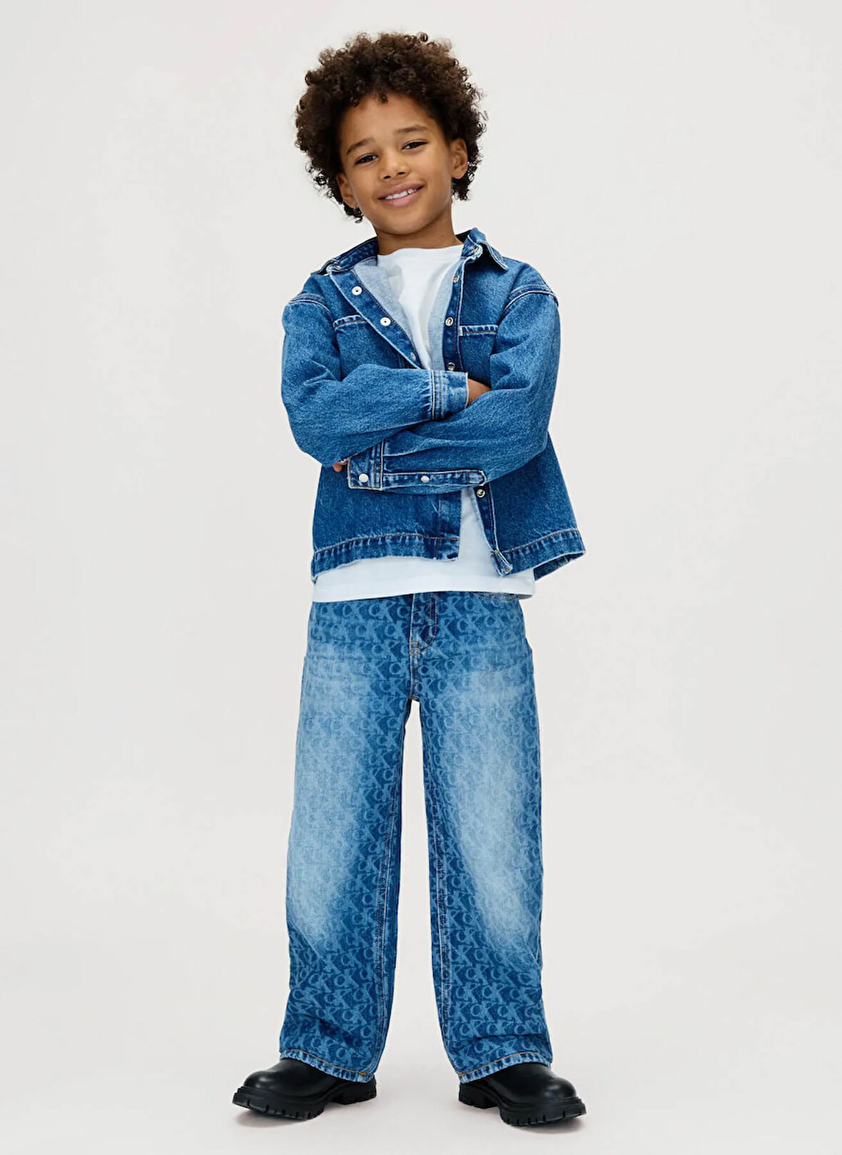 Calvin Klein Normal Bel Açık İndigo Erkek Çocuk Denim Pantolon IB0IB025511AA