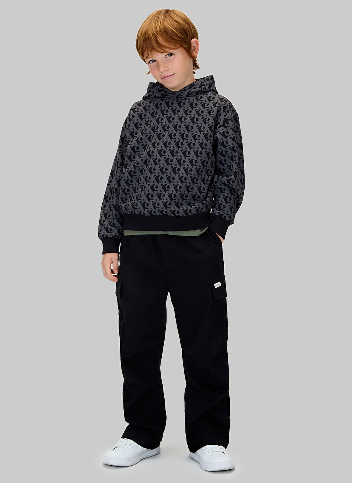 Calvin Klein Baskılı Erkek Çocuk Siyah Sweatshırt IB0IB02565BEH