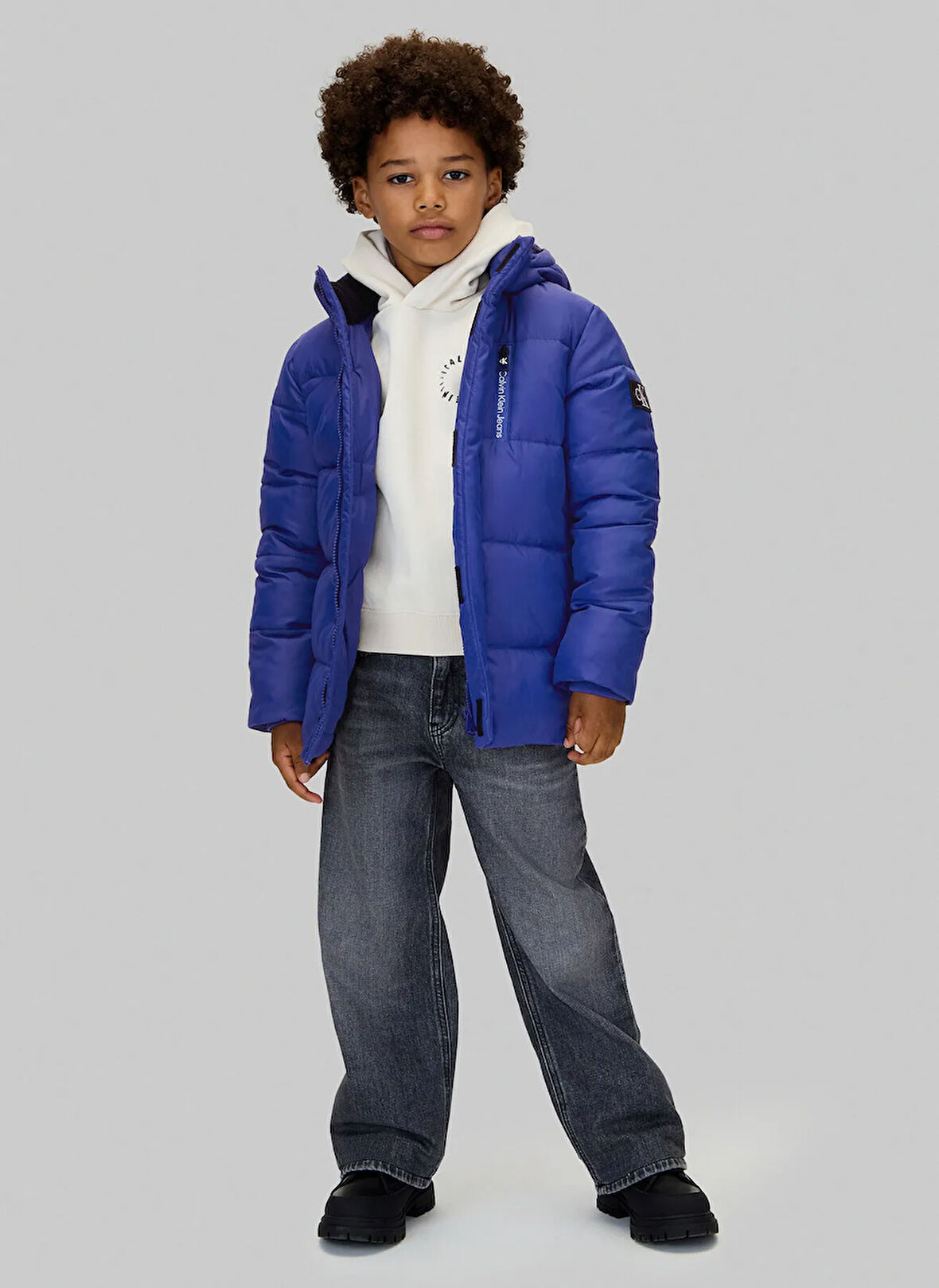 Calvin Klein Mavi Erkek Çocuk Şişme Mont IB0IB01276C7L