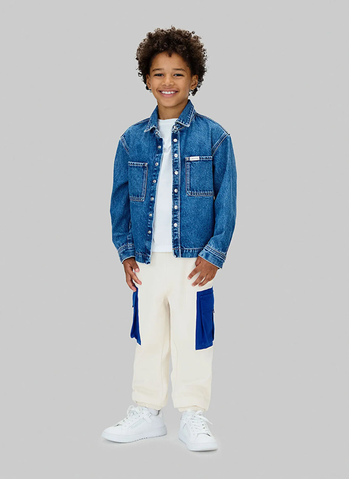 Calvin Klein Lastikli Paça Ekru Erkek Çocuk Eşofman Altı IB0IB02572PGB