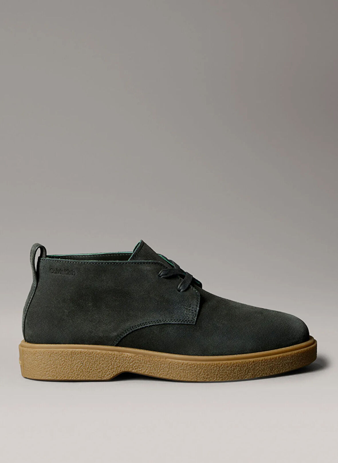 Calvin Klein Deri Haki Erkek Bot TEXT RUBBER DESERT BOOT SU